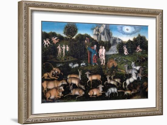 The Garden of Eden-Lucas Cranach the Elder-Framed Giclee Print