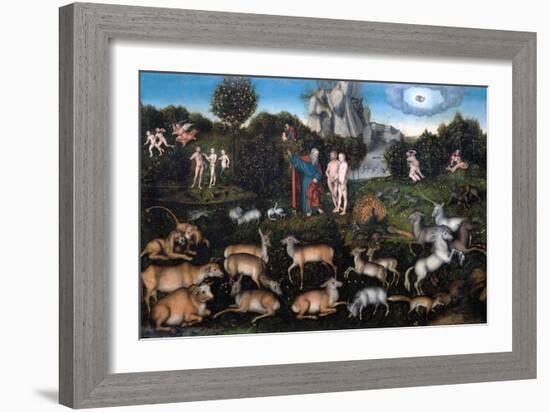 The Garden of Eden-Lucas Cranach the Elder-Framed Giclee Print