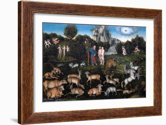 The Garden of Eden-Lucas Cranach the Elder-Framed Giclee Print