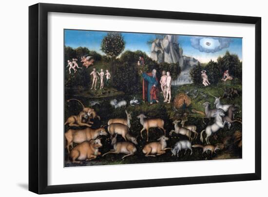 The Garden of Eden-Lucas Cranach the Elder-Framed Giclee Print