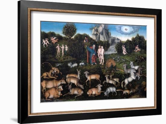 The Garden of Eden-Lucas Cranach the Elder-Framed Giclee Print