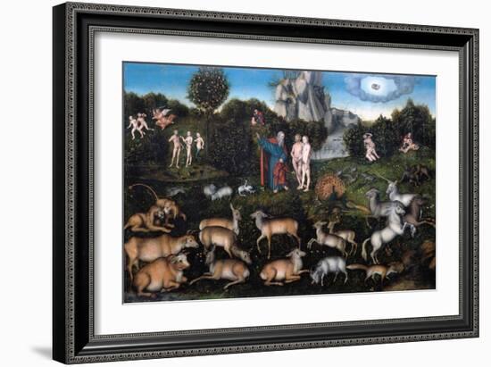 The Garden of Eden-Lucas Cranach the Elder-Framed Giclee Print
