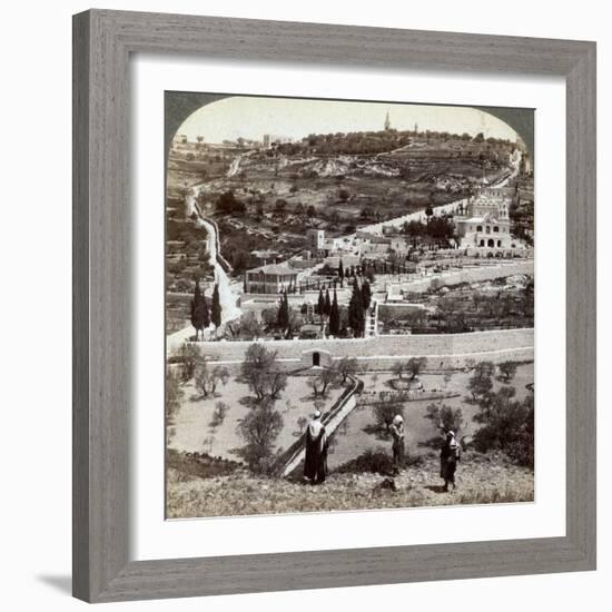 The Garden of Gethsemane and the Mount of Olives, Palestine, 1908-Underwood & Underwood-Framed Photographic Print