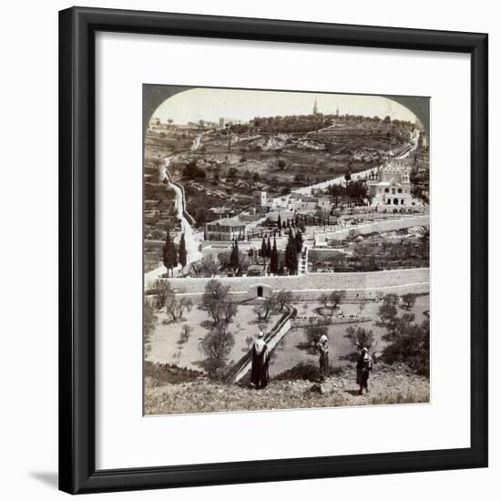 The Garden of Gethsemane and the Mount of Olives, Palestine, 1908-Underwood & Underwood-Framed Photographic Print