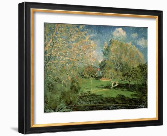 The Garden of Hoschede Family, 1881-Alfred Sisley-Framed Giclee Print