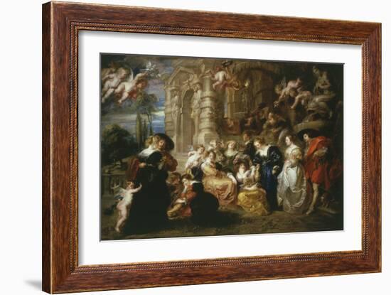 The Garden of Love 1633 198X173Cm-Peter Paul Rubens-Framed Giclee Print