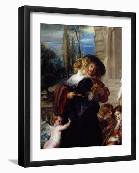 The Garden of Love (Detail): Couple. Painting by Pierre Paul (Pierre-Paul) Rubens (Or Peter Paul Or-Peter Paul Rubens-Framed Giclee Print