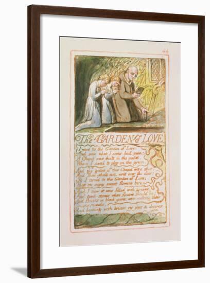 The Garden of Love: Plate 44 from Songs of Innocence and of Experience C.1815-26-William Blake-Framed Giclee Print