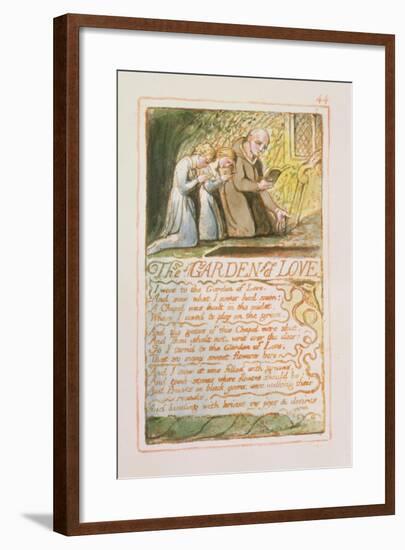 The Garden of Love: Plate 44 from Songs of Innocence and of Experience C.1815-26-William Blake-Framed Giclee Print