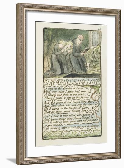 'The Garden of Love', Plate 45 from 'Songs of Innocence and of Experience', 1789-94-William Blake-Framed Giclee Print