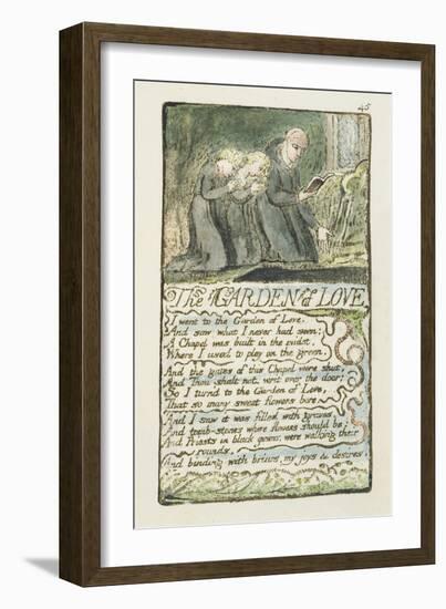 'The Garden of Love', Plate 45 from 'Songs of Innocence and of Experience', 1789-94-William Blake-Framed Giclee Print