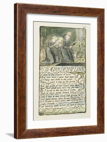 'The Garden of Love', Plate 45 from 'Songs of Innocence and of Experience', 1789-94-William Blake-Framed Giclee Print