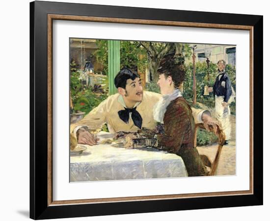 The Garden of Pere Lathuille, 1879-Edouard Manet-Framed Giclee Print