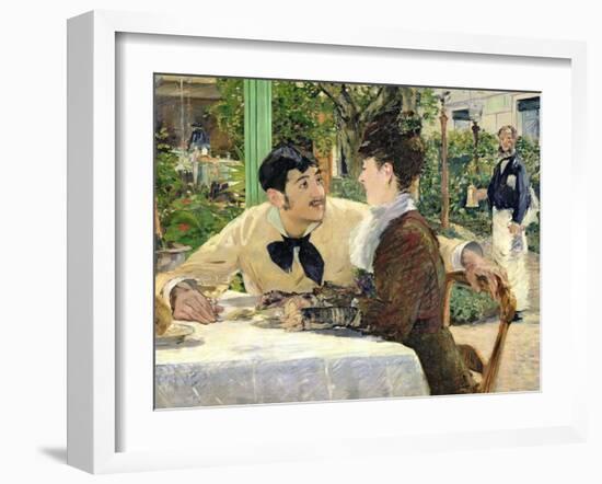 The Garden of Pere Lathuille, 1879-Edouard Manet-Framed Giclee Print