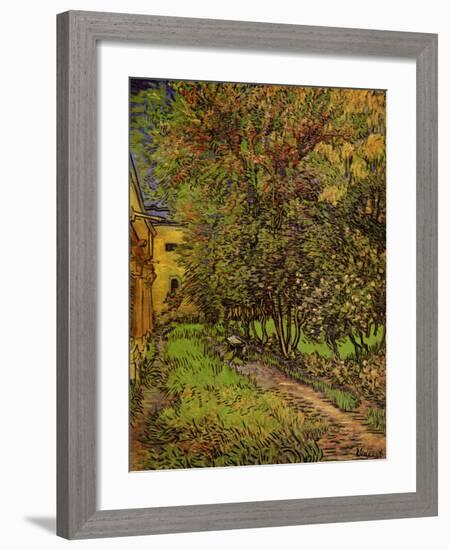 The Garden of Saint-Paul Hospital-Vincent van Gogh-Framed Art Print