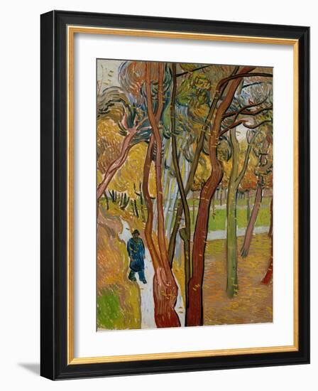 The Garden of Saint Paul's Hospital (The Fall of the Leave), 1889-Vincent van Gogh-Framed Giclee Print