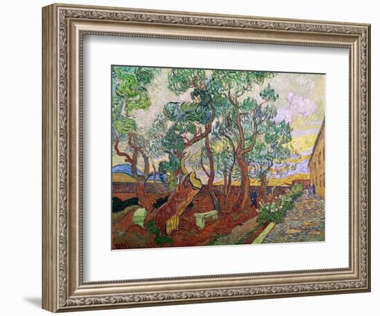 The Garden of St. Paul's Hospital at St. Remy, 1889-Vincent van Gogh-Framed Giclee Print