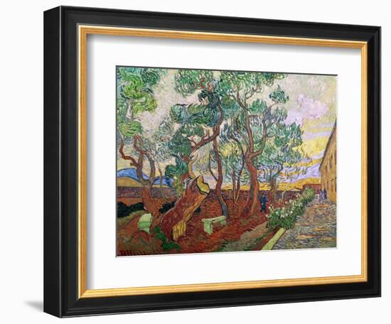 The Garden of St. Paul's Hospital at St. Remy, 1889-Vincent van Gogh-Framed Giclee Print