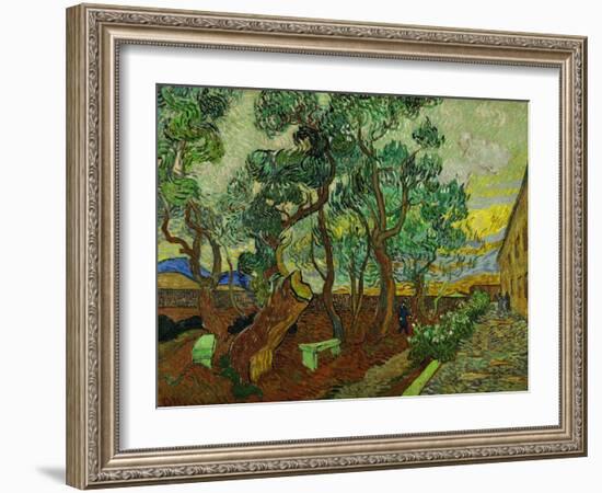 The Garden of St. Paul's Hospital at St. Remy, c.1889-Vincent van Gogh-Framed Giclee Print