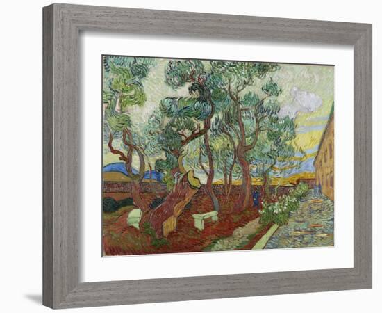 The Garden of St, Paul's Hospital at St, Remy, (Le Parc De L'Hopital, a Saint-Rémy), 1889-Vincenzo Di Biagio Catena-Framed Giclee Print