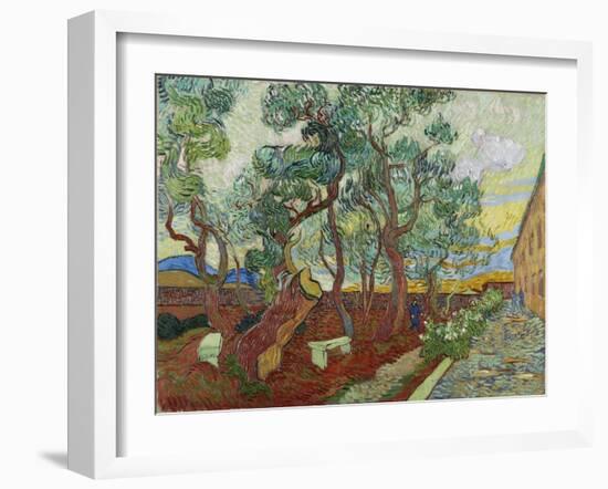 The Garden of St, Paul's Hospital at St, Remy, (Le Parc De L'Hopital, a Saint-Rémy), 1889-Vincenzo Di Biagio Catena-Framed Giclee Print