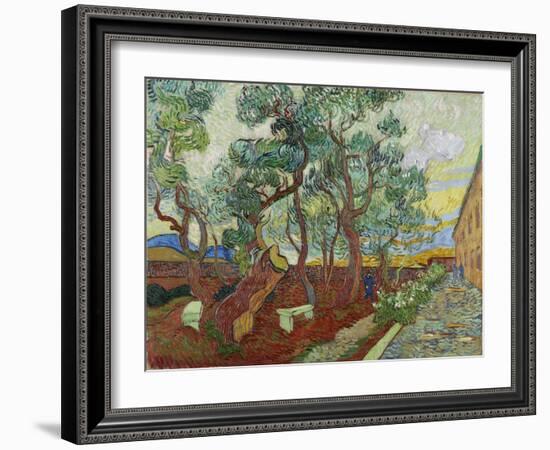 The Garden of St, Paul's Hospital at St, Remy, (Le Parc De L'Hopital, a Saint-Rémy), 1889-Vincenzo Di Biagio Catena-Framed Giclee Print