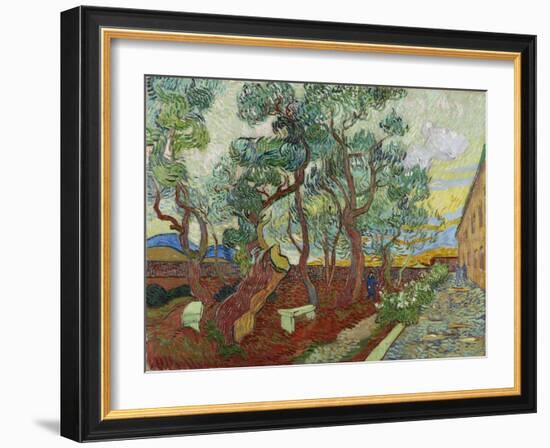 The Garden of St, Paul's Hospital at St, Remy, (Le Parc De L'Hopital, a Saint-Rémy), 1889-Vincenzo Di Biagio Catena-Framed Giclee Print