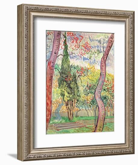 The Garden of St. Paul's Hospital, St. Remy, October 1889-Vincent van Gogh-Framed Giclee Print