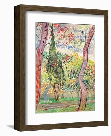 The Garden of St. Paul's Hospital, St. Remy, October 1889-Vincent van Gogh-Framed Giclee Print