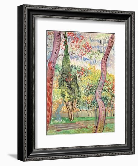 The Garden of St. Paul's Hospital, St. Remy, October 1889-Vincent van Gogh-Framed Giclee Print