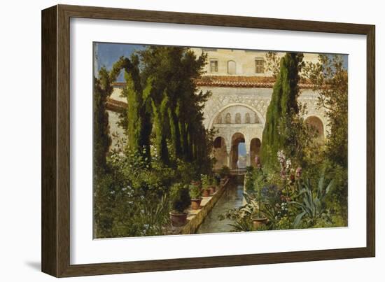 The Garden of the Generalife Palace, Granada, 1885-Ludwig Hans Fischer-Framed Giclee Print