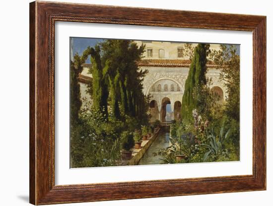 The Garden of the Generalife Palace, Granada, 1885-Ludwig Hans Fischer-Framed Giclee Print