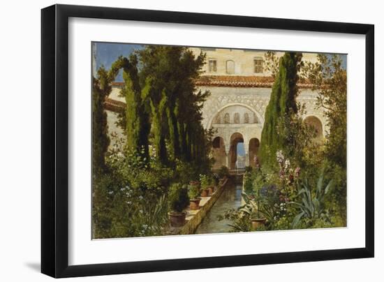 The Garden of the Generalife Palace, Granada, 1885-Ludwig Hans Fischer-Framed Giclee Print