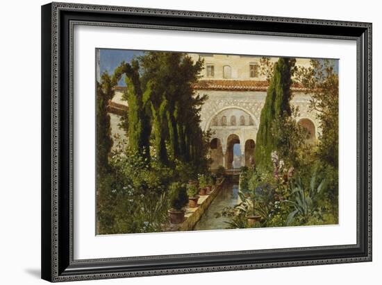 The Garden of the Generalife Palace, Granada, 1885-Ludwig Hans Fischer-Framed Giclee Print