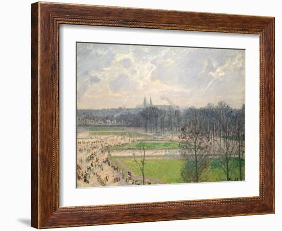 The Garden of the Tuileries on a Winter Afternoon, 1899-Camille Pissarro-Framed Giclee Print