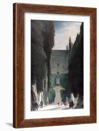 The Garden of the Villa D'Este, 1830-Karl Blechen-Framed Giclee Print