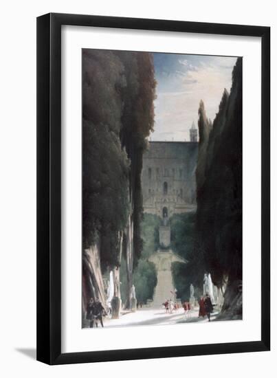 The Garden of the Villa D'Este, 1830-Karl Blechen-Framed Giclee Print