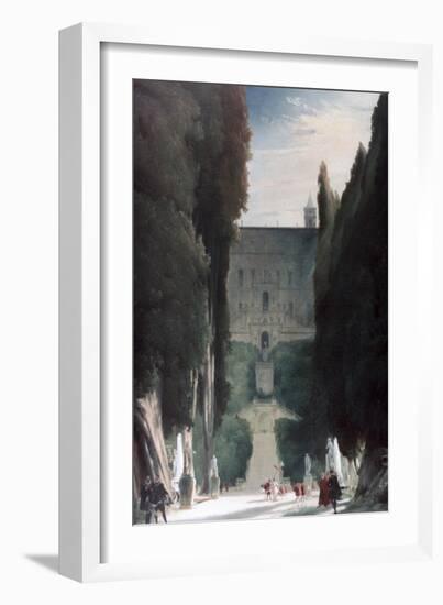 The Garden of the Villa D'Este, 1830-Karl Blechen-Framed Giclee Print