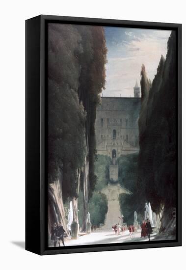 The Garden of the Villa D'Este, 1830-Karl Blechen-Framed Premier Image Canvas