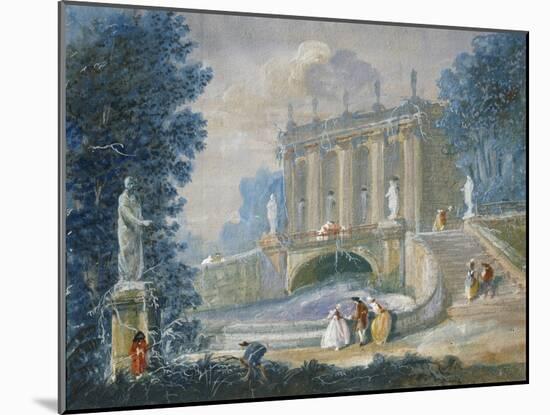 The Garden of Versailles, Tempera Painting-null-Mounted Giclee Print