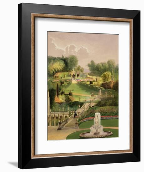 The Garden on the Hill Side, Castle Combe, from 'The Garden's of England', Published 1857-E. Adveno Brooke-Framed Giclee Print