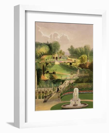 The Garden on the Hill Side, Castle Combe, from 'The Garden's of England', Published 1857-E. Adveno Brooke-Framed Giclee Print