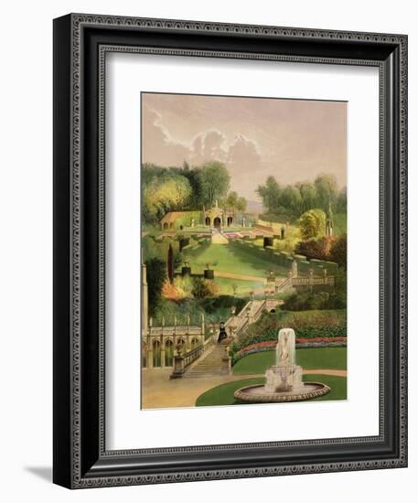 The Garden on the Hill Side, Castle Combe, from 'The Garden's of England', Published 1857-E. Adveno Brooke-Framed Giclee Print