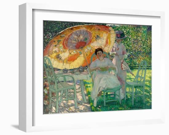 The Garden Parasol, C.1910 (Oil on Canvas)-Frederick Carl Frieseke-Framed Giclee Print