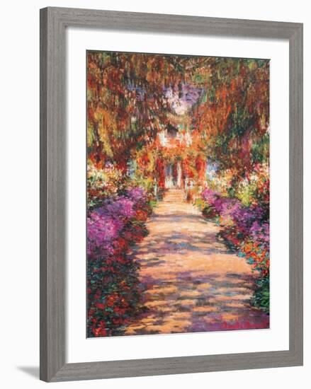 The Garden Path-Claude Monet-Framed Art Print