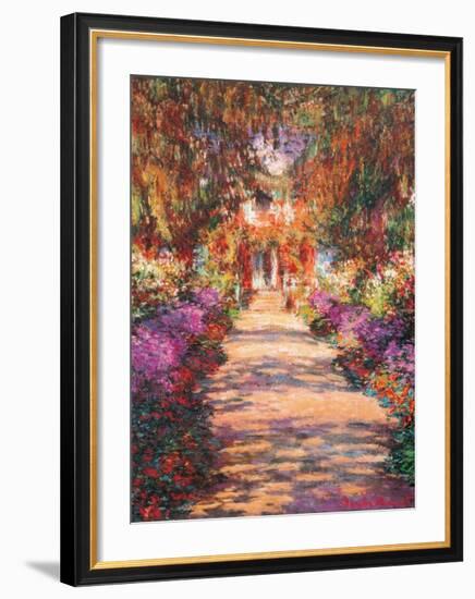 The Garden Path-Claude Monet-Framed Art Print