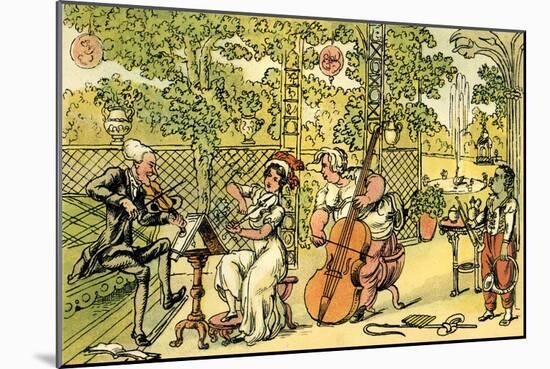 'The garden trio'-Thomas Rowlandson-Mounted Giclee Print