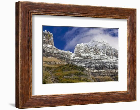 The Garden Wall with seasons first snow in Glacier National Park, Montana, USA-Chuck Haney-Framed Photographic Print