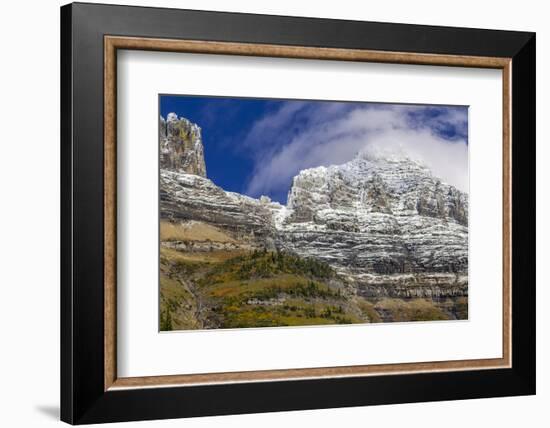 The Garden Wall with seasons first snow in Glacier National Park, Montana, USA-Chuck Haney-Framed Photographic Print