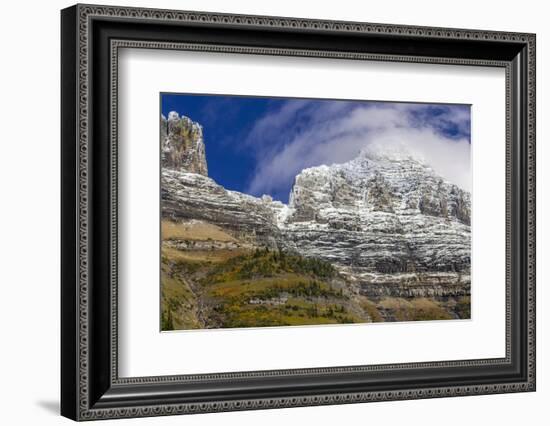 The Garden Wall with seasons first snow in Glacier National Park, Montana, USA-Chuck Haney-Framed Photographic Print